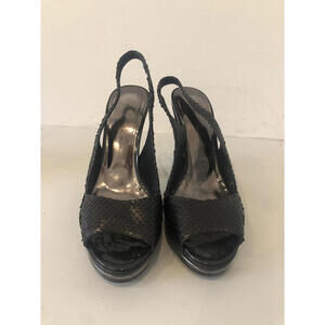 Barbara Bui Black Snakeskin Heels